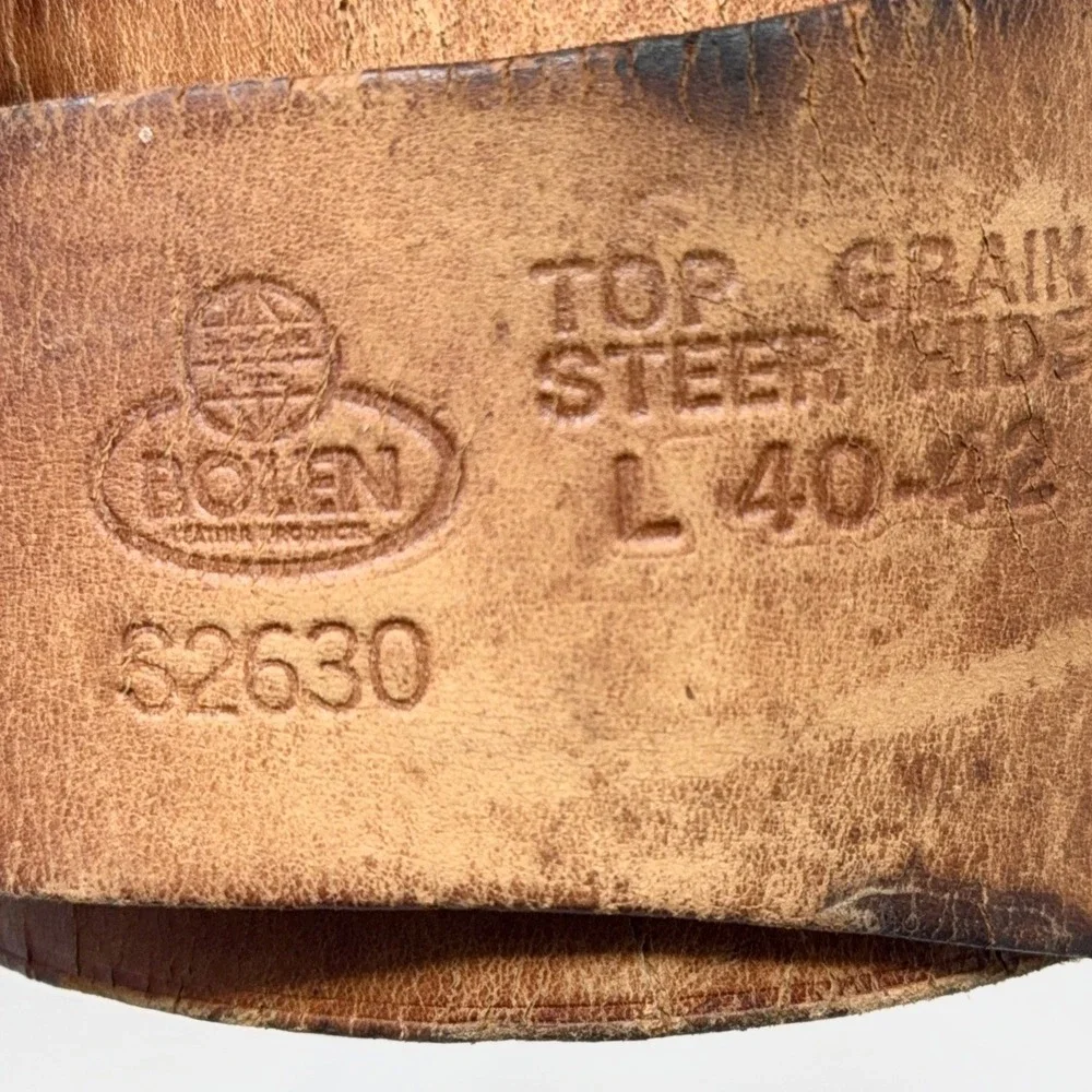 Bolen Top Grain Steer Hide Weightlifting Belt Adjustable Leather Large 40-42